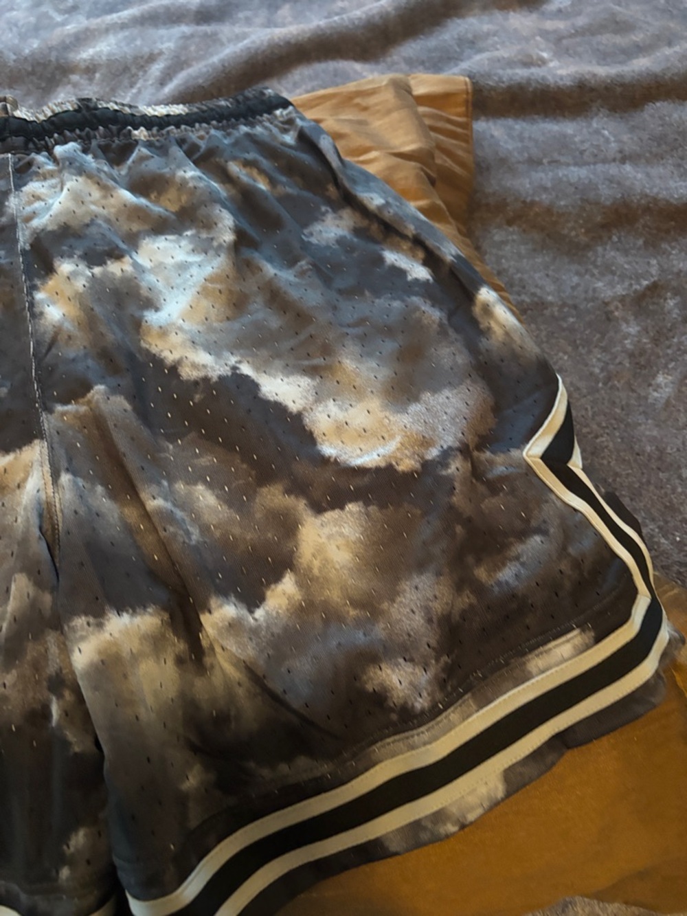 Jordan Black and White Tie-Dye Basketball Shorts with Contrast Hem - Picture 11 of 12